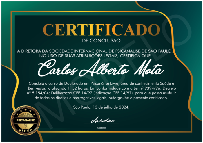 CERTIFICADO_DOUTORADO EM PSICANALISE