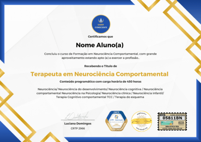 certificado do Curso de Neurociência Comportamental